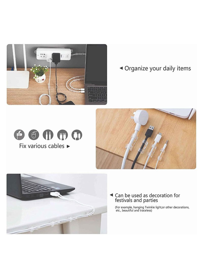 Coralblue - Coralblue Self-Adhesive Cable Management Clips - 75 Pcs Cable Organizer - Cable Holder Durable Wire Management Clips - Cable protector for Office and Home - Pack of 75pcs - Image 1