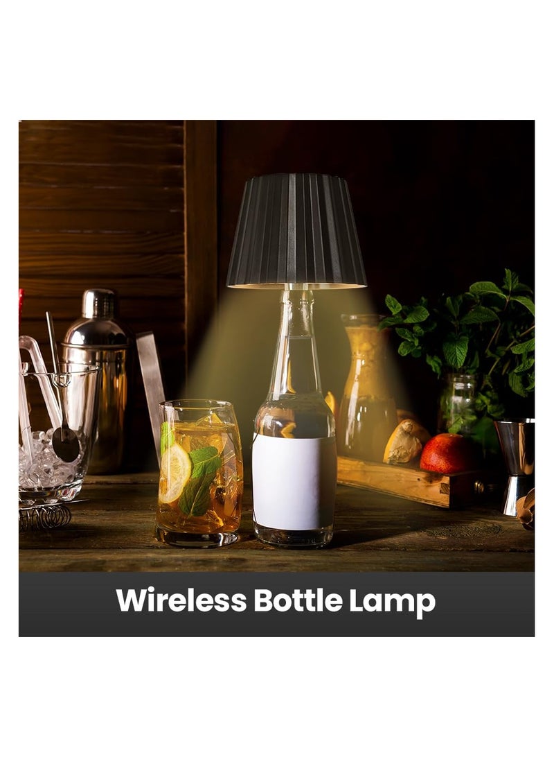 SYOSI Upgrade Wireless Bottle Lamp, New Colorful Stepless Dimming Wine Bottle Lights, Rechargeable Wireless Touch LED with RGB Breathing Light for Bars Restaurants Any Bottle (White#RGB, 2PCS) - Image 2