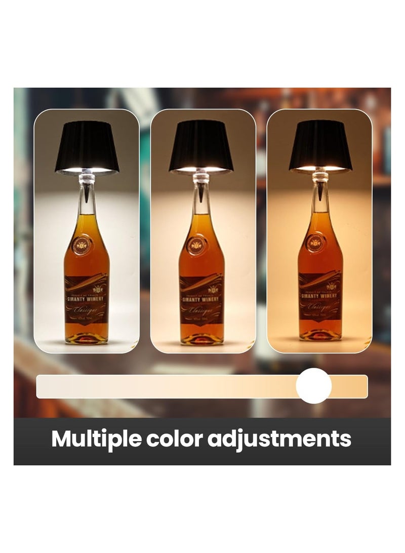 SYOSI Upgrade Wireless Bottle Lamp, New Colorful Stepless Dimming Wine Bottle Lights, Rechargeable Wireless Touch LED with RGB Breathing Light for Bars Restaurants Any Bottle (White#RGB, 2PCS) - Image 3