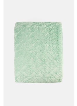 bebe Premium Quality Jacquard Blanket 200 x 220 cm, Light Green  - Image 1
