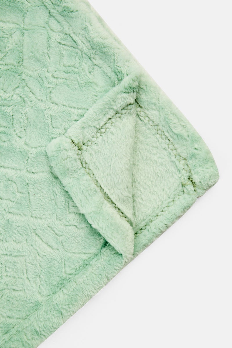 bebe Premium Quality Jacquard Blanket 200 x 220 cm, Light Green - Image 3