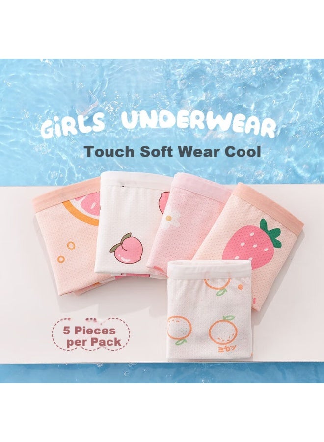 Bejirog Ice Silk Children's Underwear Girls Summer Thin Cotton Mesh Breathable Antibacterial Mid-large Children's Square Shorts - Image 5