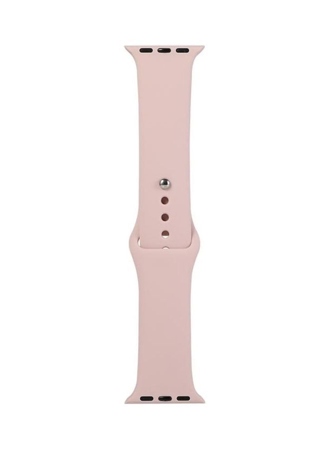 NIBEMINENT Silicone Replacement Strap, Long Section for Apple Watch Series 7/6/SE/5/4/3/2/1 42/44/45mm Pink - Image 1