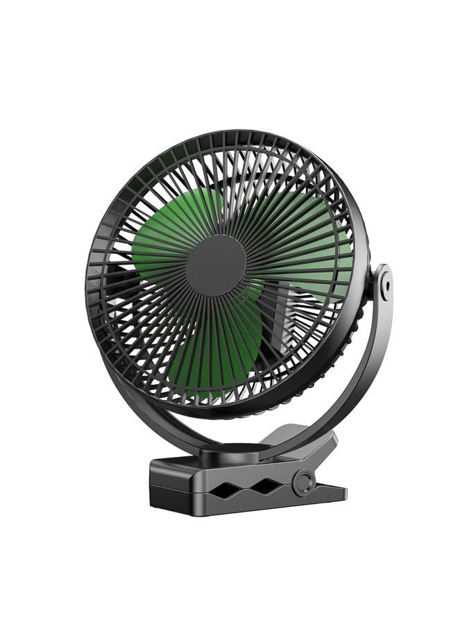 Dorobeen Clip on Fan, Rechargeable Portable Fan, 8 Inch Small Desk Fan - 10000mAh Battery Powered Fan with 4 Speed, 360° Rotation Personal Fan Suitable for Golf Cart, Bedroom, Travel and Camping (Green) - Image 1