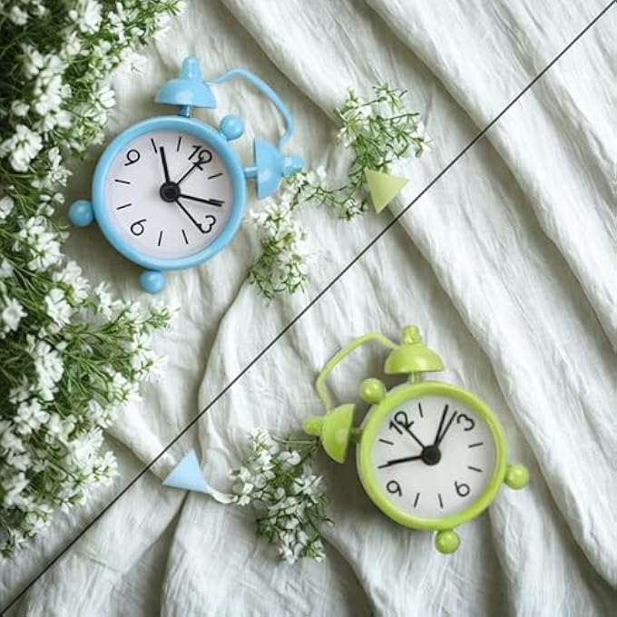 rayihni Mini Unique Alarm Clock Keychain – Cute Retro Twin Bell Clock With Working Time & Alarm – Fashion Keyring For Girls, Bag Charm, Travel Gadget, Gift Accessory (Fantasy) - Image 3