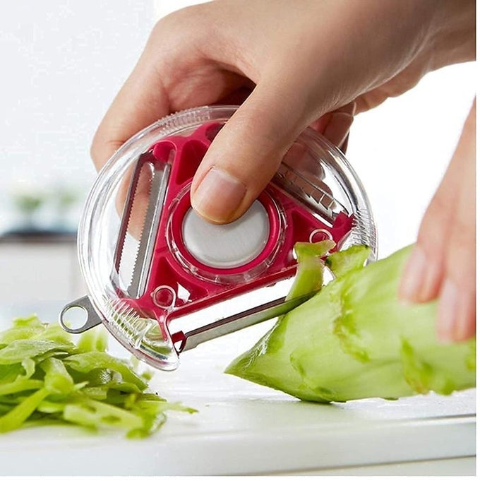 VEGETABLE FRUIT PEELER JULINNE FOR KITCHEN 3 IN 1 MULTIFUNCTION TOOL KITCHEN GADGET WITH 3 ULTRASHARP STAINLESS STEEL BLADES VEGETABLE FRUIT SWITCHABLE PEELERPACK OF 1MULTICOLOR