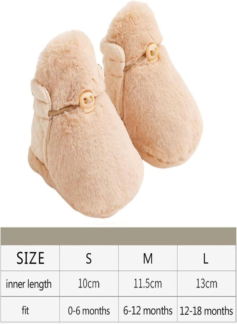 GGOOT Cotton Baby Booties | Cozy Winter Warm Boy Girl Fleece Booties,Newborn Infant Cotton Shoes Socks Toddler Non-Slip Soft Sole Shoes - Image 4
