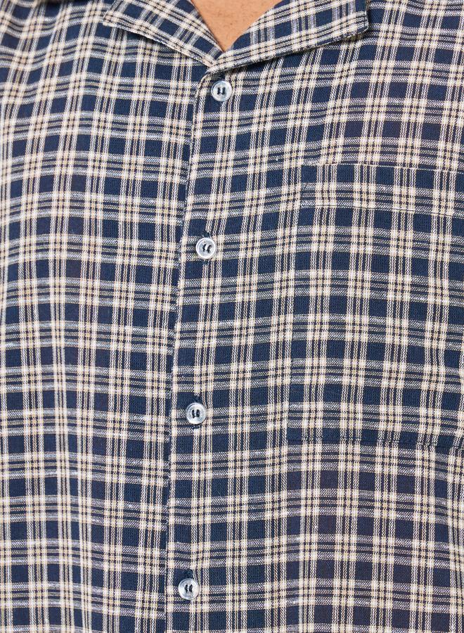 Styli Men Checked Cotton Relaxed Shirt and Pyjama Set - Image 4
