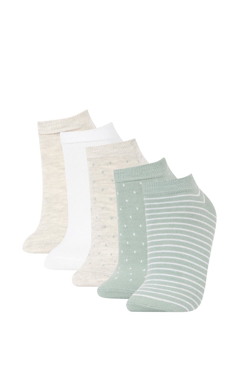 DeFacto Multicolour Woman Women 5 Pack Cotton Booties Socks Casual - Image 1
