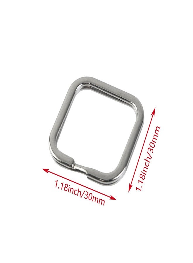 Nicerity 50Pcs Square Shaped Split Key Rings,Crafts DIY Keychain Metal Key Rings for Home Car Office Organization Key Accessories Connector Keychain - Image 3