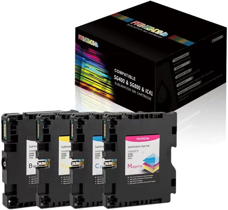 SG400 SG800 1 Set Sublimation Ink Cartridge for Sawgrass Virtuoso SG400/SG800 | High-Yield 300-Page Transfer DYE Ink | New Chipset (Exact Ink Level) | Printhead Protection