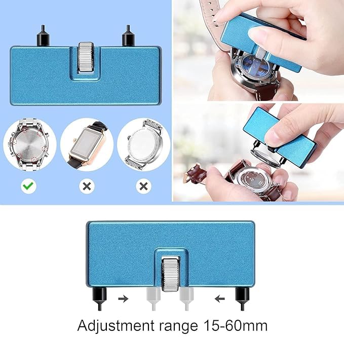 WICHARSH Watch Repair Kit, for Watch Battery Replacement & Watch Link Removal and Resizing & Watch Opener, Watch Repair Screwdriver Set, Watch Wrench Back Remover, Watch Cleaning, Spring Bar Tool - Image 3
