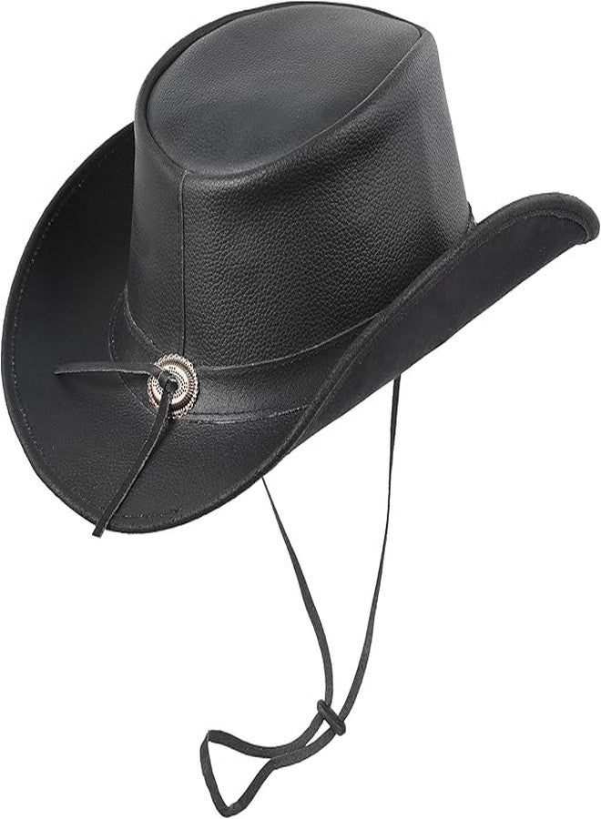 Strength Zones Leather Cowboy Hat for Men Women Lightweight Handcrafted Western Shapeable Wide Brim | Western Hats for Men (US, Alpha, Large, Milled Black) - Image 2
