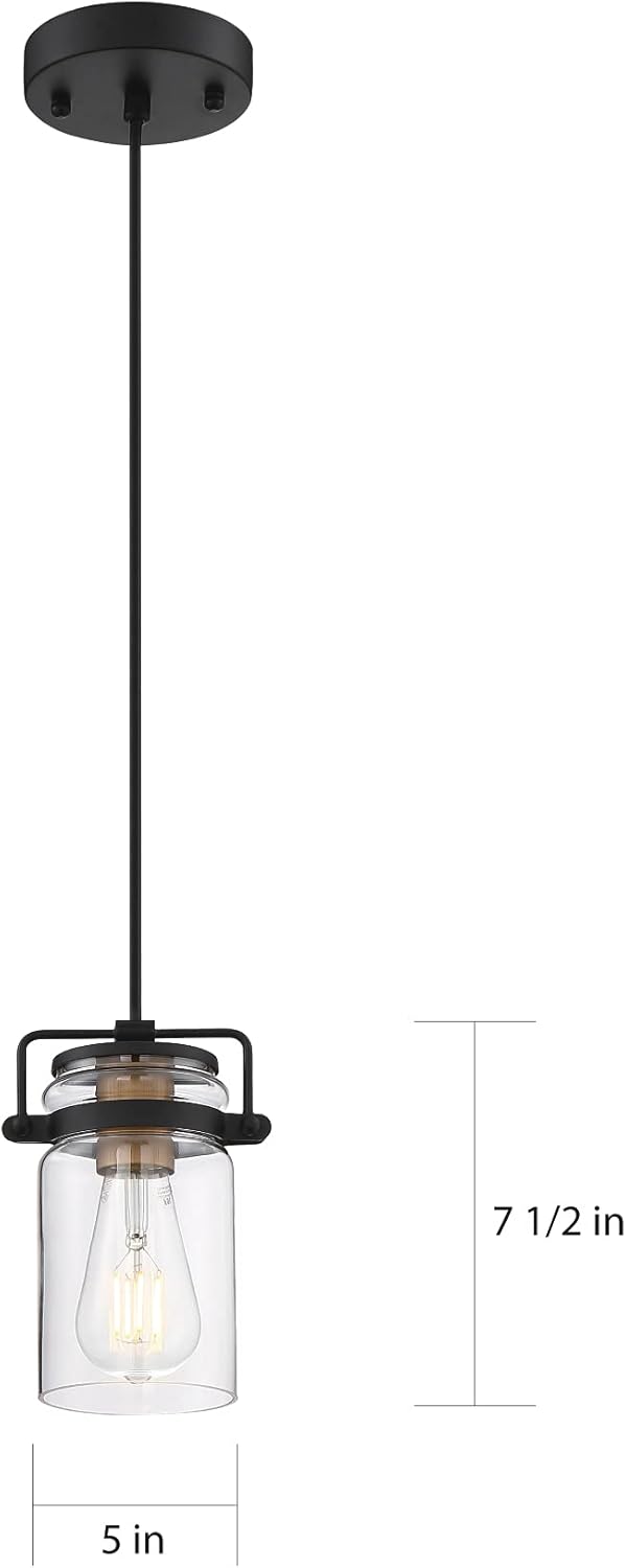 NUVO 606733 Antebellum 1 Light Mini Pendant Fixture Black and Aged Gold - Image 5