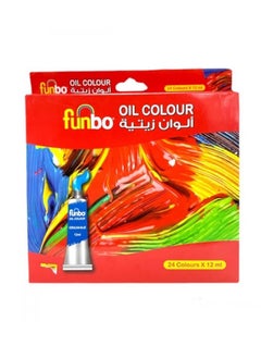 Funbo 24-Piece Oil Colour Paint Tubes Multicolour 