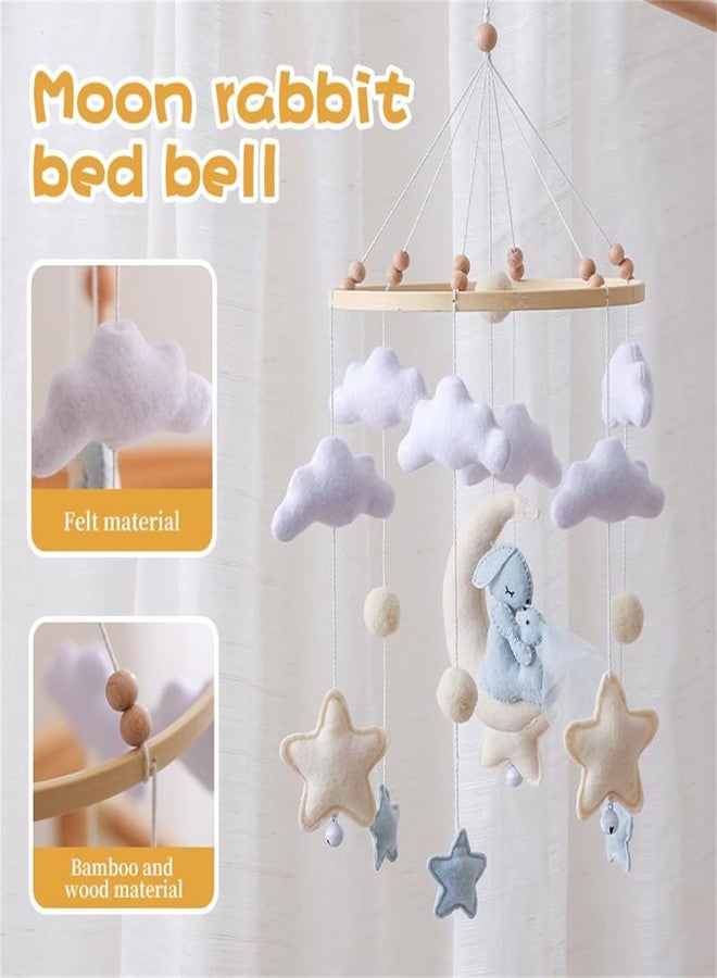 Ceecolia Bunny Baby and Mother Blue Mother Love Theme Crib Mobile,Soft Cotton Crib Mobile for Girls,Nursery Animal Decorate,Boys Sleep Soothing Mobile for Crib Hanging in Crib - Image 5