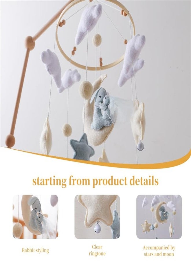 Ceecolia Bunny Baby and Mother Blue Mother Love Theme Crib Mobile,Soft Cotton Crib Mobile for Girls,Nursery Animal Decorate,Boys Sleep Soothing Mobile for Crib Hanging in Crib - Image 3