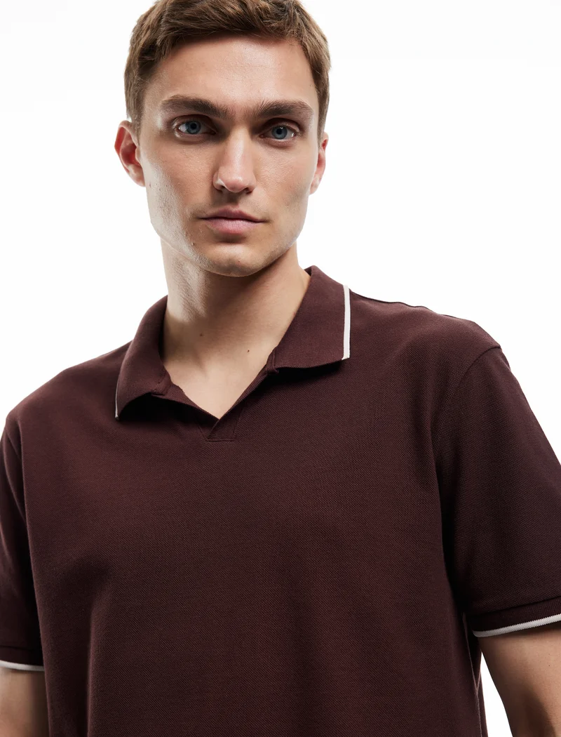 كوتون Polo Neck T-Shirt