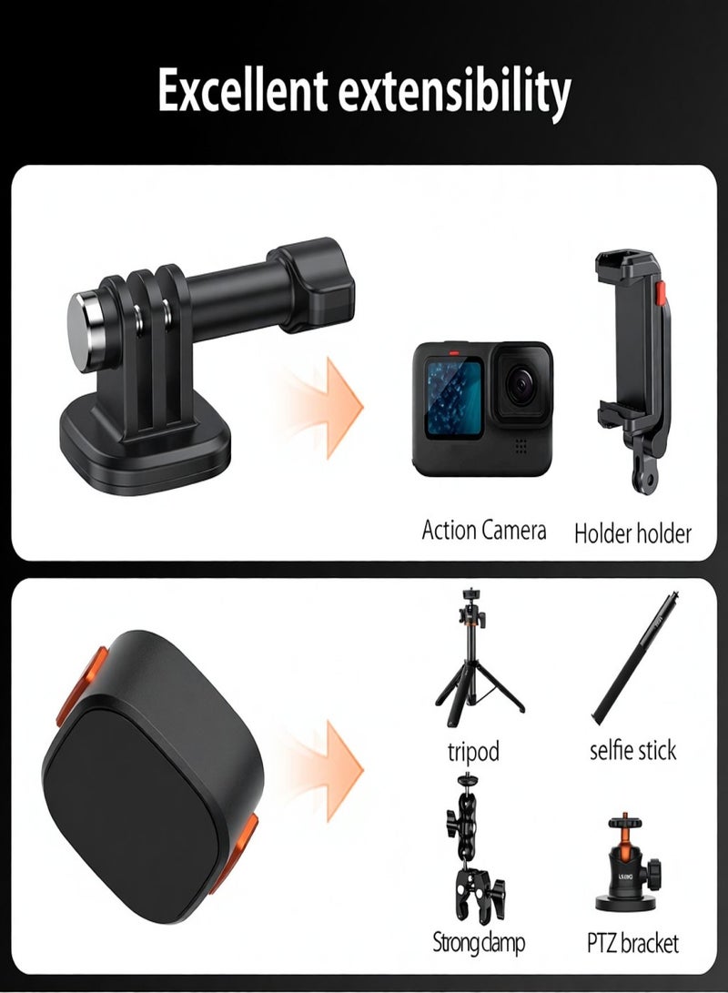 في ار اي جي محول تثبيت مغناطيسي سريع الفك لكاميرات VRIG AC14 Claw الرياضية الصغيرة، مع فتحة لولبية 1/4 بوصة، بديل لكاميرات GoPro Hero 13/12/11/10 - Image 5