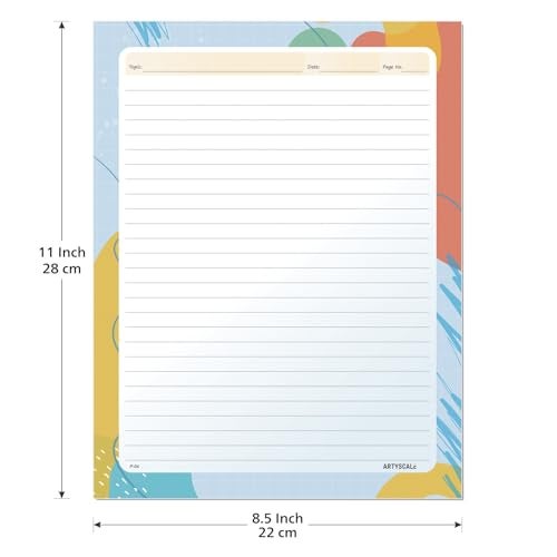 ARTYSCALE A4 Designer Multicolour 100 GSM Project Paper Sheet (One Side Ruled) for School, Colleges Assignments, Creative Art & Craft Practical Work (50, Minimal Abstract) - Image 2