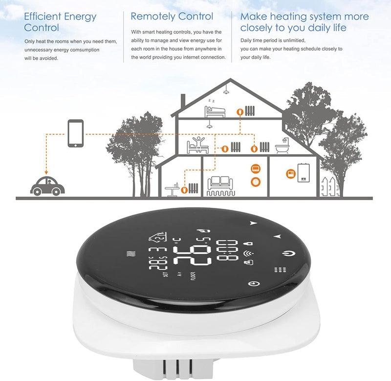 HEEPDD 16A Smart Thermostat, Programmable Temperature Controller for Home Heating, Enabled with Weekly Schedule and Mobile App Control for Electric Floor Heating Fireplace and - Image 4