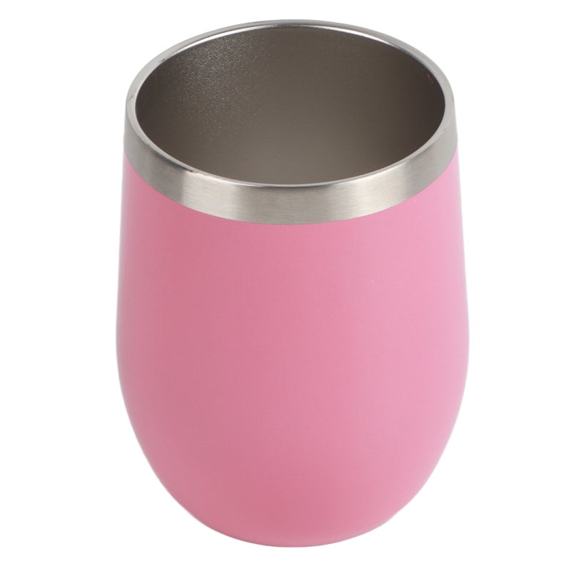12oz 304 Stainless Steel Eggshell Cup U Shape Insulation Wine Cup Big Belly Eggshell Cup Pink 12oz - Image 3