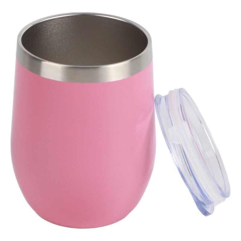 12oz 304 Stainless Steel Eggshell Cup U Shape Insulation Wine Cup Big Belly Eggshell Cup Pink 12oz - Image 4