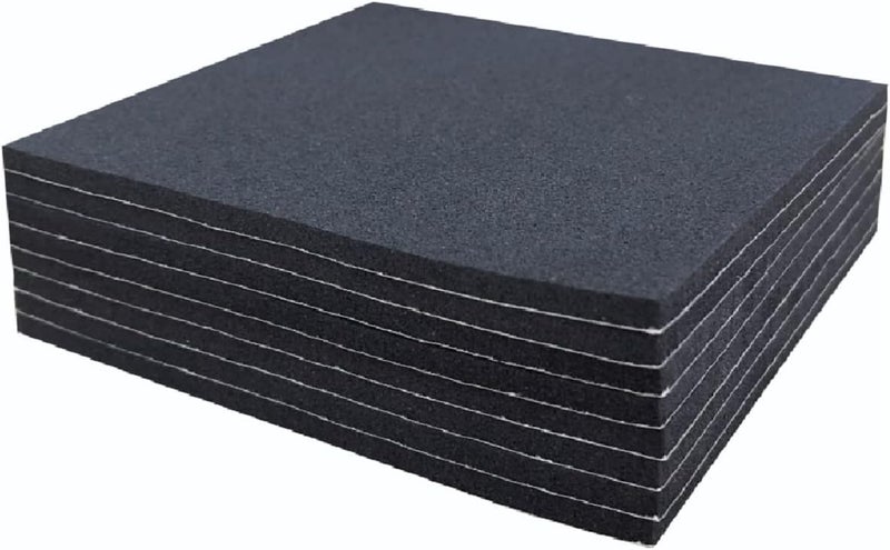 TYESMER Rubber Adhesive Pads, 8 Pcs Closed Cell Foam Sheet Neoprene High Density Foam Anti Vibration Pads for Furniture Cars Speakers Black (4" x 4" x 1/8", 8 Pcs) - Image 1