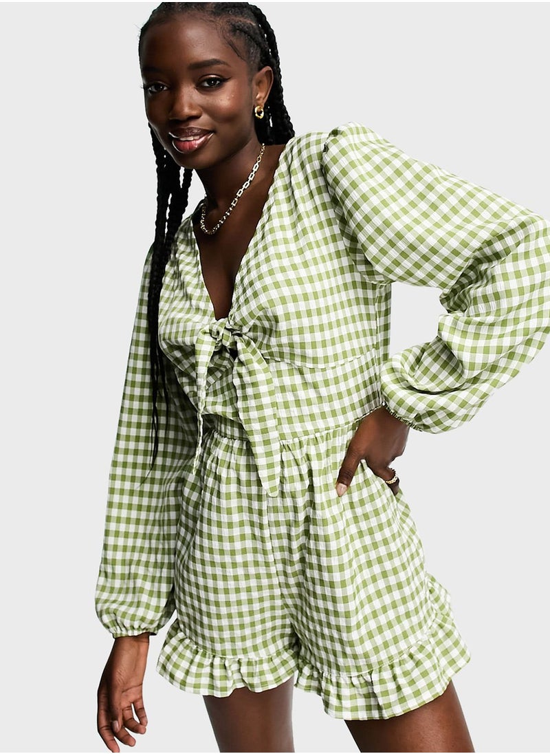 Miss Selfridge - Tie Detail Playsuit - Image 1