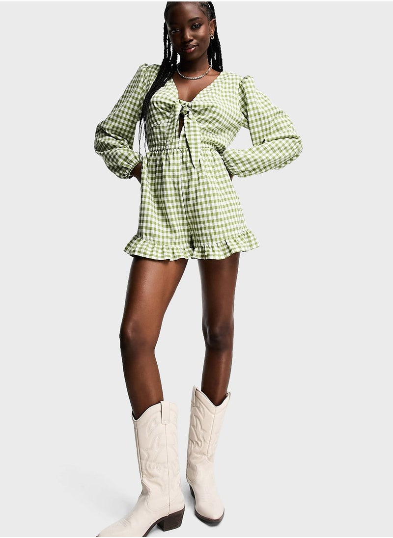 Miss Selfridge - Tie Detail Playsuit - Image 1