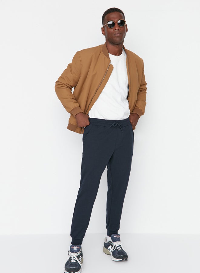 trendyol Navy Blue Basic Regular/Normal Cut Elastic Leg Jogger Sweatpants - Image 3