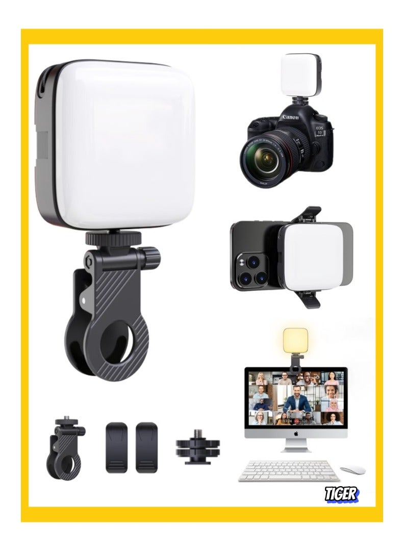 TIGER LED Selfie Light with Clips – Portable Phone Light for Video Shooting & Vlogging Kit, 64 Beads, 3 Colors & 9 Modes, 2000mAh Rechargeable Battery, Fill Light for iPhone, Camera, Laptop, TikTok, Makeup & Video Calls – Enhance Your Lighting for Perfect Photos & Videos - Image 1
