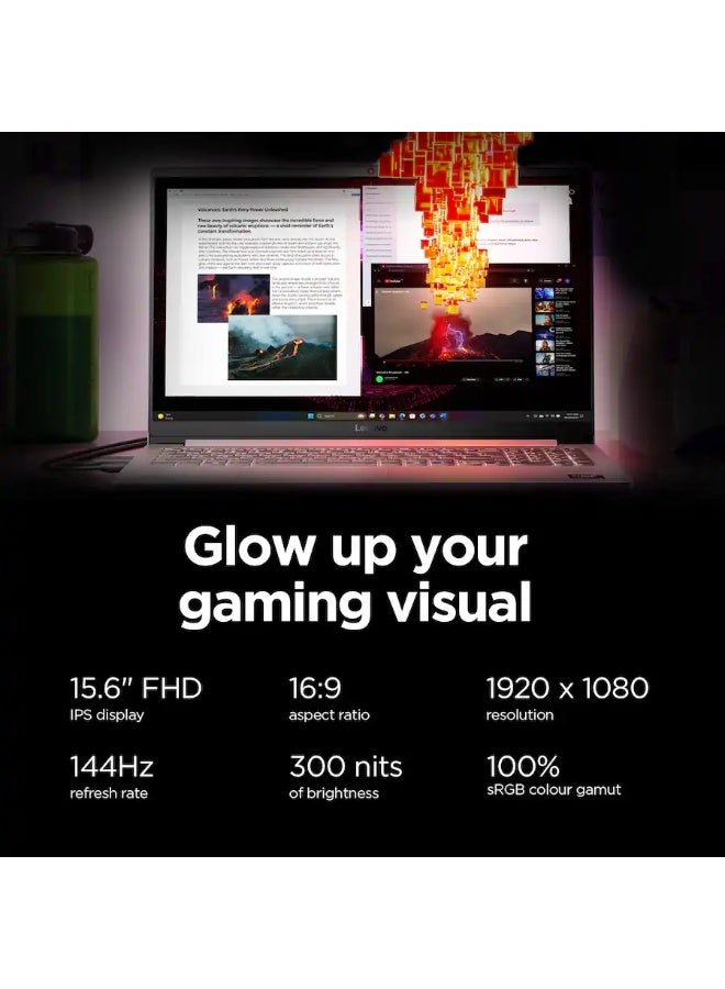 Lenovo LOQ 15 Gaming Laptop, AMD Ryzen 7 170, 16GB, 512GB SSD, 15.6 Inch 144 Hz FHD, NVIDIA GeForce RTX 4050 6GB,  Windows 11 Home, English Luna Grey - Image 4