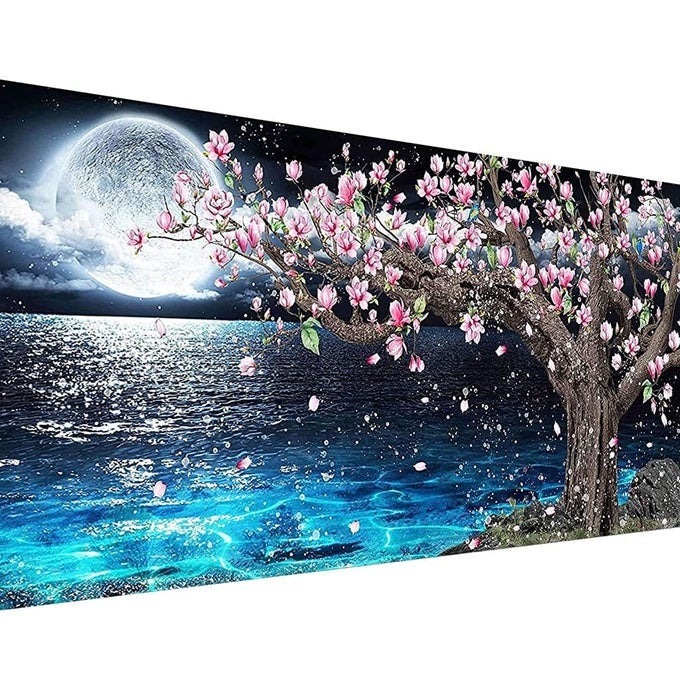 5D DIAMOND PAINTING KIT 275 X 157INCH LARGE SIZE DIAMOND PAINTING KIT FOR ADULTS KIDS VERY SUITABLE FOR HOME LEISURE AND WALL DECORATION GIFT FOR KIDS AND ADULTS MOON