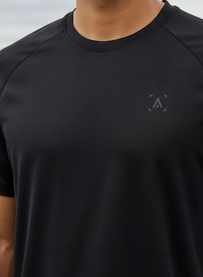 Splash Active BLACK Men 2 Way Stretch Performance T shirt for Men | Best Price UAE