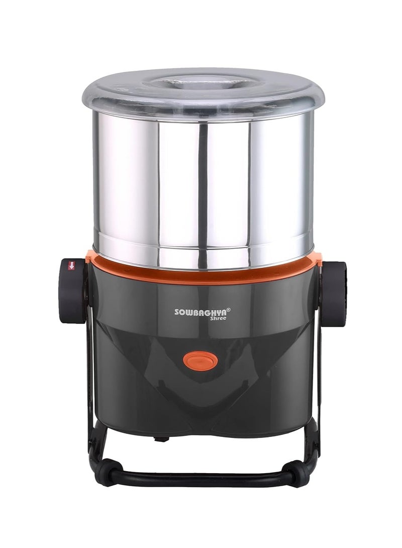 Sowbaghya Plastic Shree 2 L Wet Grinder (Tilting Model) with Attachments | Table Top Heavy Duty Motor | for All Kinds of Batter for South Indian Dishes (Grey) - Image 1