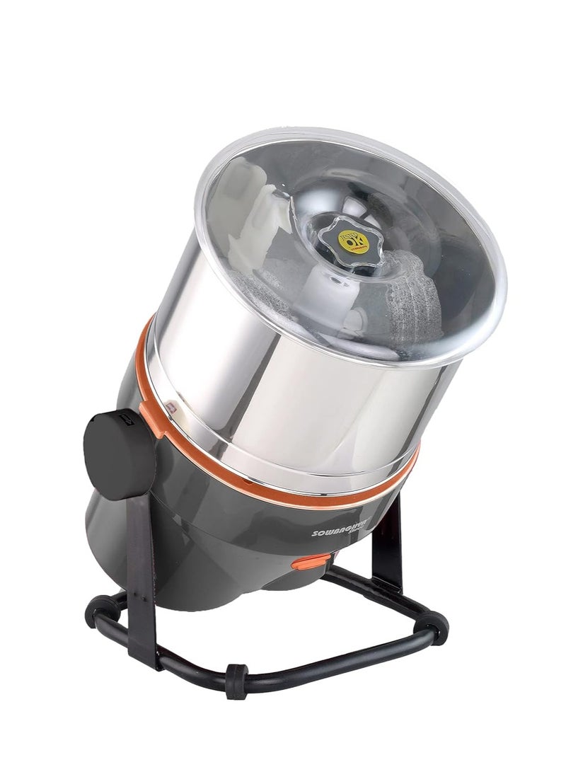 Sowbaghya Plastic Shree 2 L Wet Grinder (Tilting Model) with Attachments | Table Top Heavy Duty Motor | for All Kinds of Batter for South Indian Dishes (Grey) - Image 3