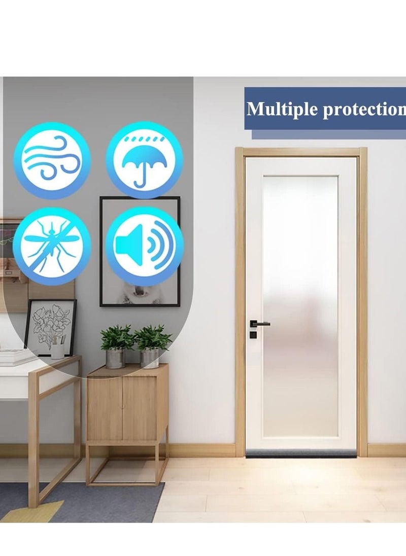 Generic - Double Door Draft Stopper 37 Inch Cuttable and Washable Twin Door Draft Stopper Energy Saving Door Weather Stripping Reduce Noise Window Breeze Blocker Insect prevention and mouse release grey - Image 1