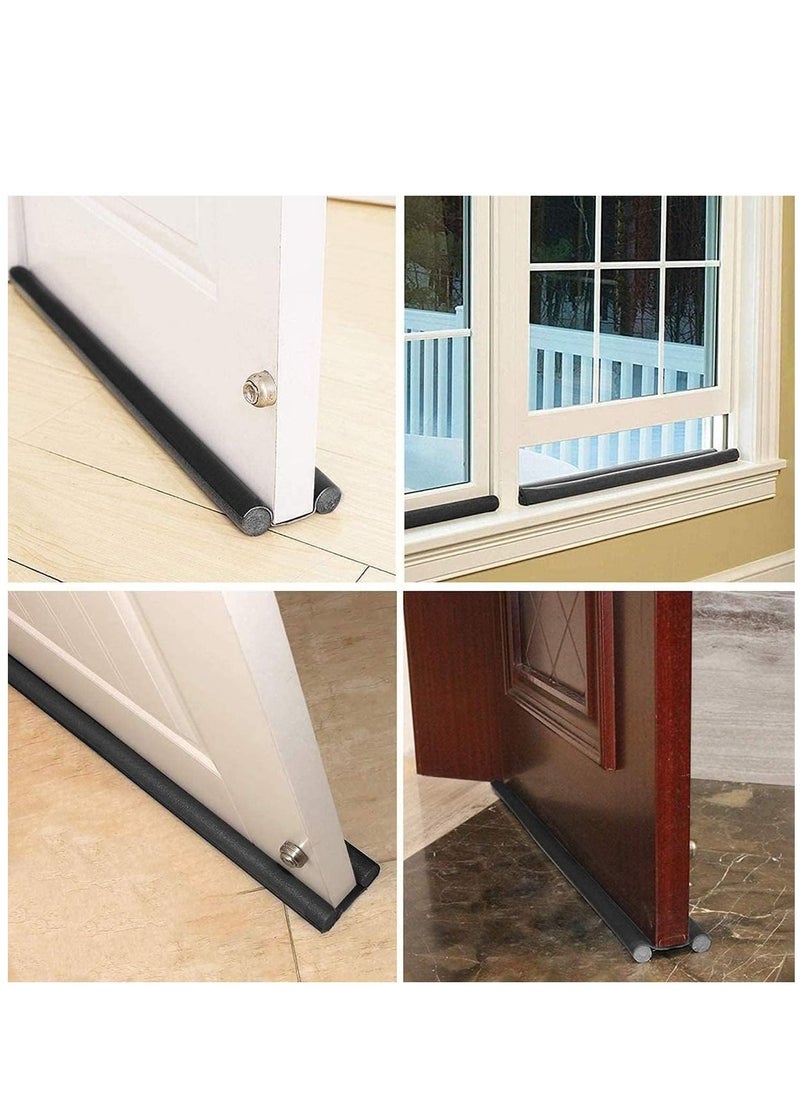 Generic - Double Door Draft Stopper 37 Inch Cuttable and Washable Twin Door Draft Stopper Energy Saving Door Weather Stripping Reduce Noise Window Breeze Blocker Insect prevention and mouse release grey - Image 1
