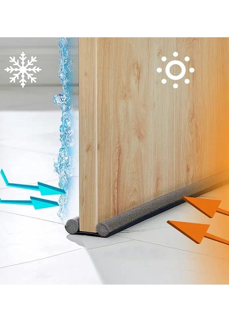 Generic - Double Door Draft Stopper 37 Inch Cuttable and Washable Twin Door Draft Stopper Energy Saving Door Weather Stripping Reduce Noise Window Breeze Blocker Insect prevention and mouse release grey - Image 1