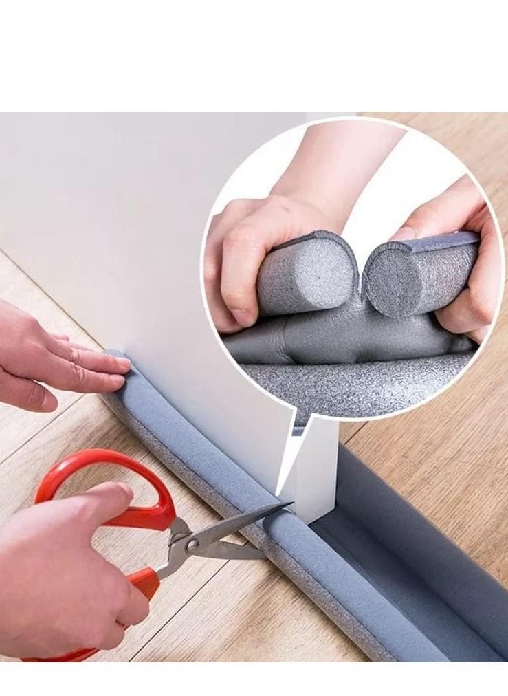 Generic - Double Door Draft Stopper 37 Inch Cuttable and Washable Twin Door Draft Stopper Energy Saving Door Weather Stripping Reduce Noise Window Breeze Blocker Insect prevention and mouse release grey - Image 1