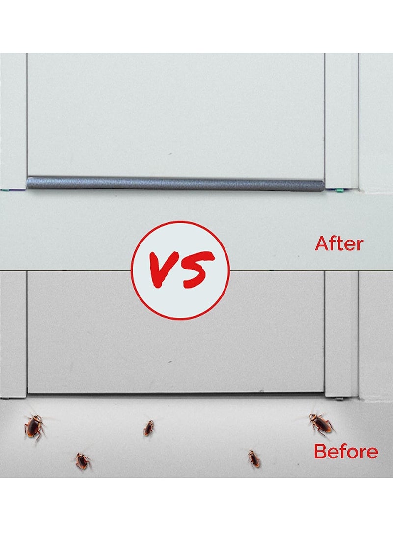 Generic - Double Door Draft Stopper 37 Inch Cuttable and Washable Twin Door Draft Stopper Energy Saving Door Weather Stripping Reduce Noise Window Breeze Blocker Insect prevention and mouse release grey - Image 1