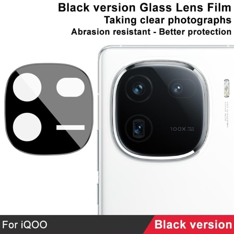 FabeKee Glass Camera Lens Protector ForiQOO Z9s Pro 5G [9H Hardness] [6D Lens Protector ] [Easy Installation] Black - Image 4