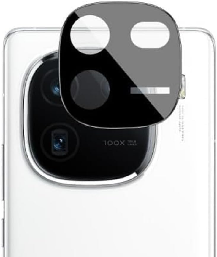FabeKee Glass Camera Lens Protector ForiQOO Z9s Pro 5G [9H Hardness] [6D Lens Protector ] [Easy Installation] Black - Image 1