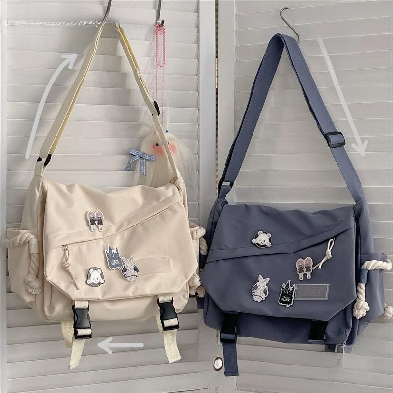 Hong Kong Style Bags, Versatile Literary Korean Style Street Style Shoulder Bags, Student Crossbody Bags, Male And Female Students, For One Piece - Image 2