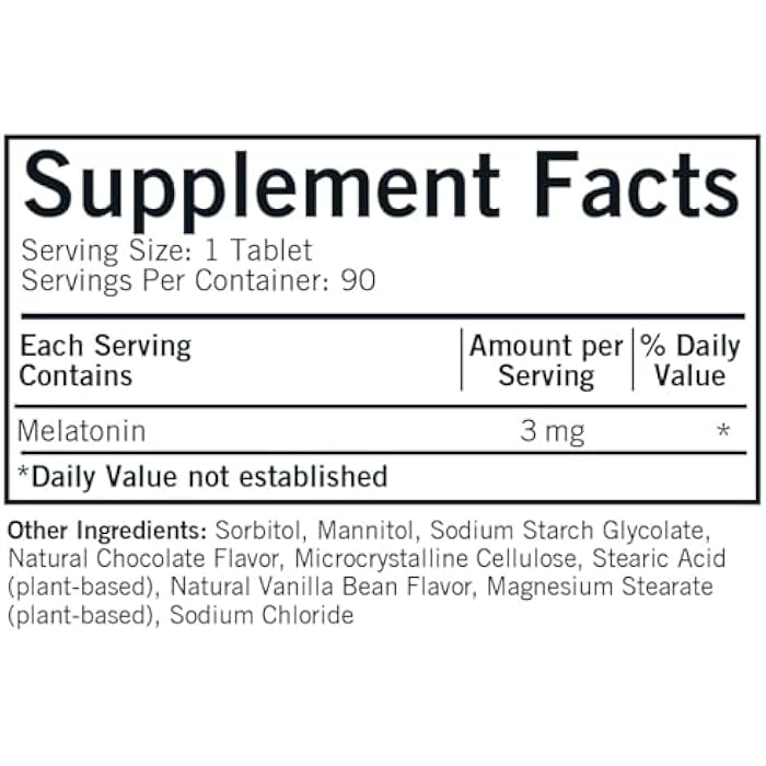 Kirkman Children’s Chewable Melatonin 3 mg Chocolate Tablets - Image 2