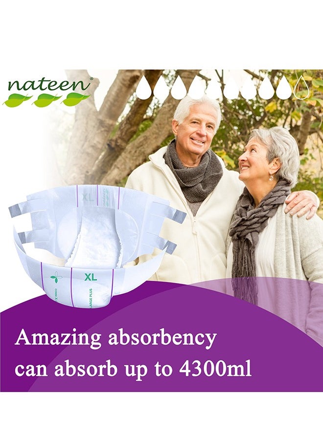 nateen - Nateen Super Ultra Incontinence Adult Diapers,Large,Waist Size 115-150cm,10 Count,Briefs with Maximum Absorbency,Leak Protection. - Image 1