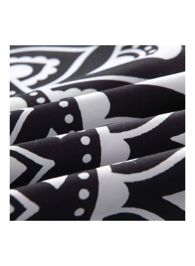 نيبمينينت طقم لحاف بتصميم تراثي من 3 قطع بوليستر أسود/أبيض Full - Image 4