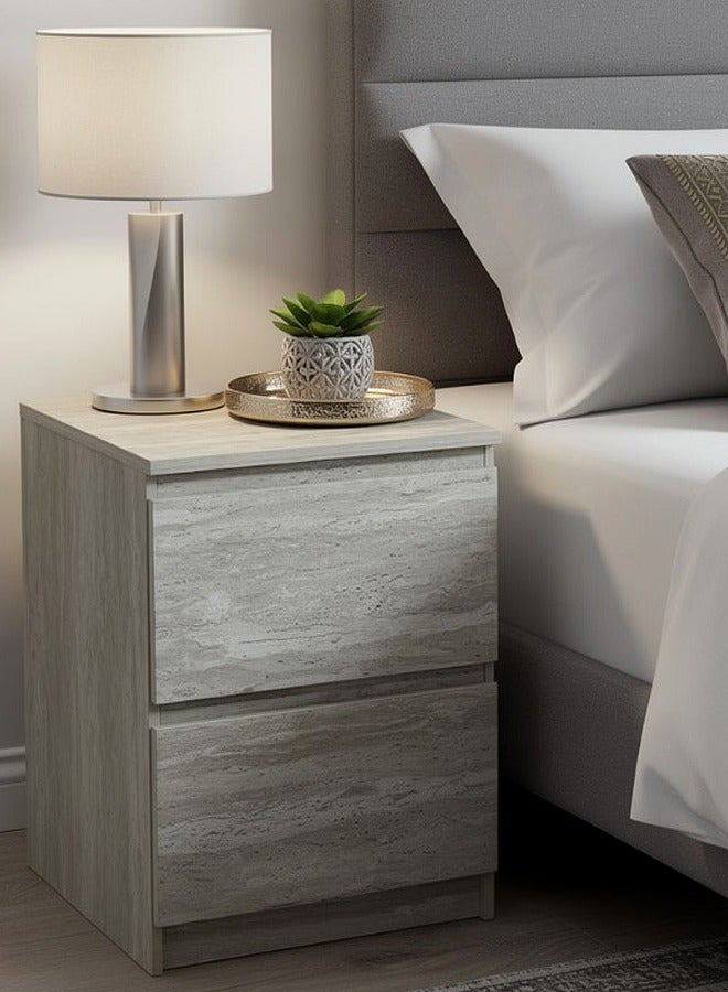 Living Modern Bedside Table Wooden Nightstand with 2 Drawers 40x48x55 CM - Image 1