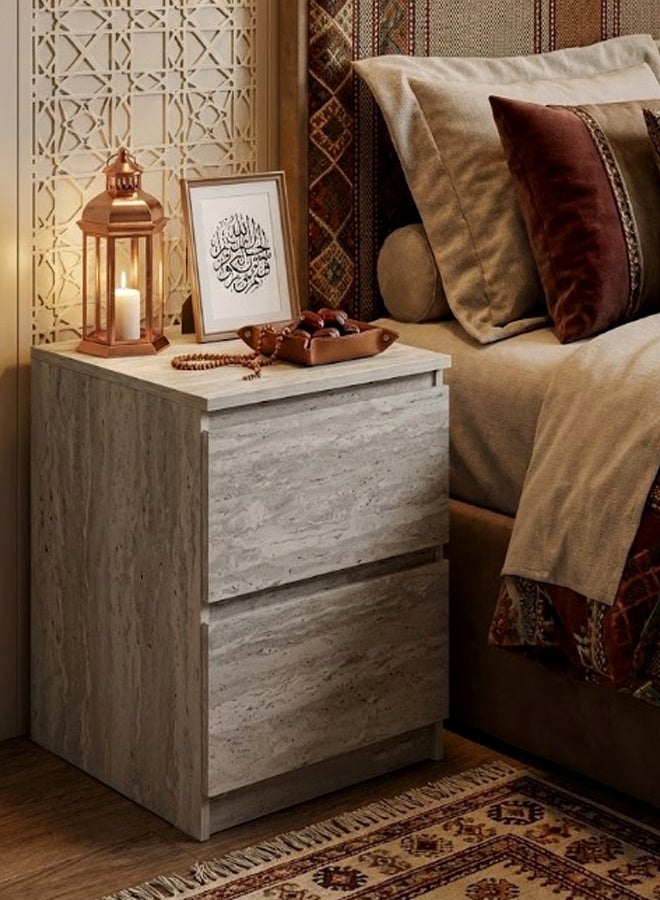 Living Modern Bedside Table Wooden Nightstand with 2 Drawers 40x48x55 CM - Image 4